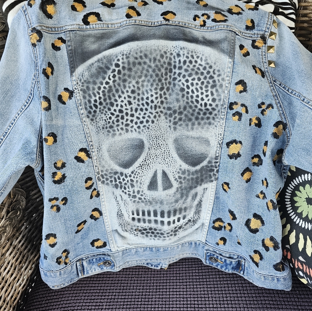 Custom painted denim jacket